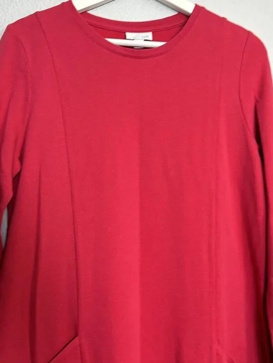 J. Jill Pink Pullover Sweater Dress Pockets Long Sleeve Womens Size Small Barbie - Picture 4 of 8